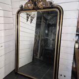 Napoleon III mirror from the 19th century with gold leaf, 190cm H