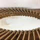 Mirror sun rattan 61 x 42 cm painted golden
