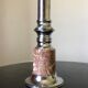 Lamp foot chrome and pink marble