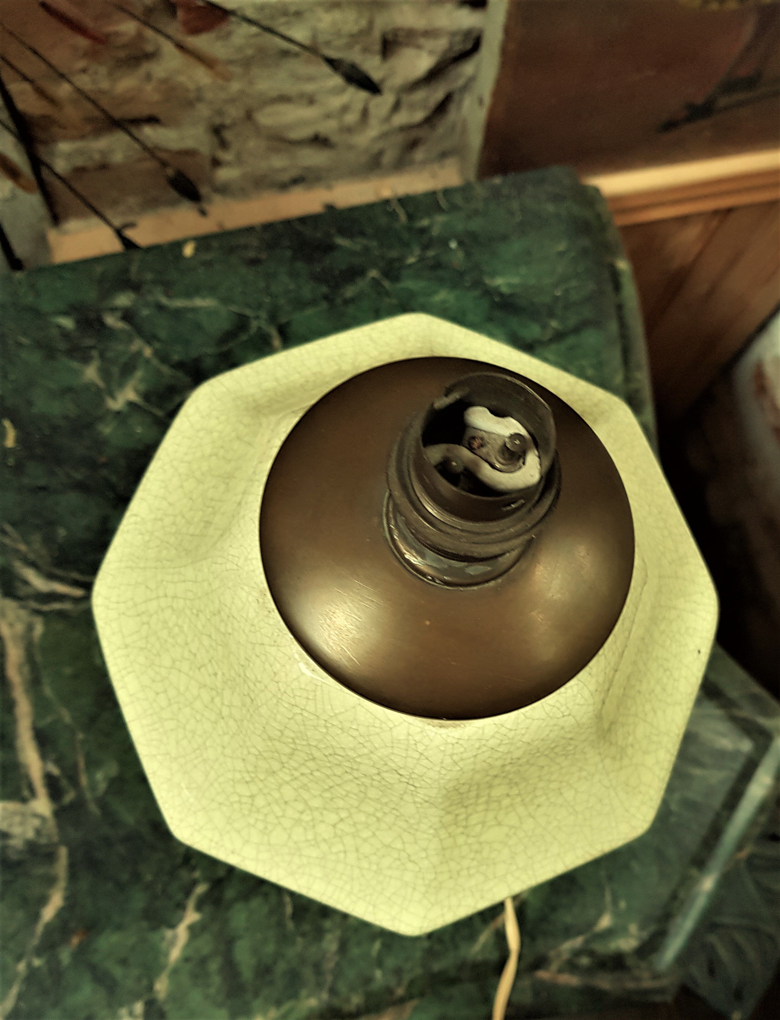 Lamp La Louvière Boch Frères faience cracked