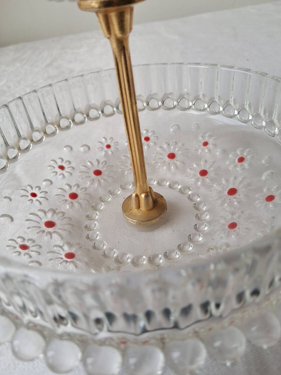 Paloma series glass tiered tray, Attributed to Walther Glas. 1970