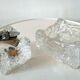 Lighter and ashtray in frosted glass Kalmar design 70s