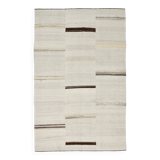 6x10 Brown&Beige Turkish Wool Kilim Rug,Handmade Vintage Rug,191x297Cm