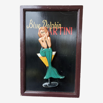 Martini advertising wooden painting