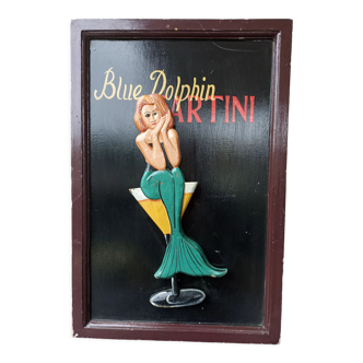 Martini advertising wooden painting