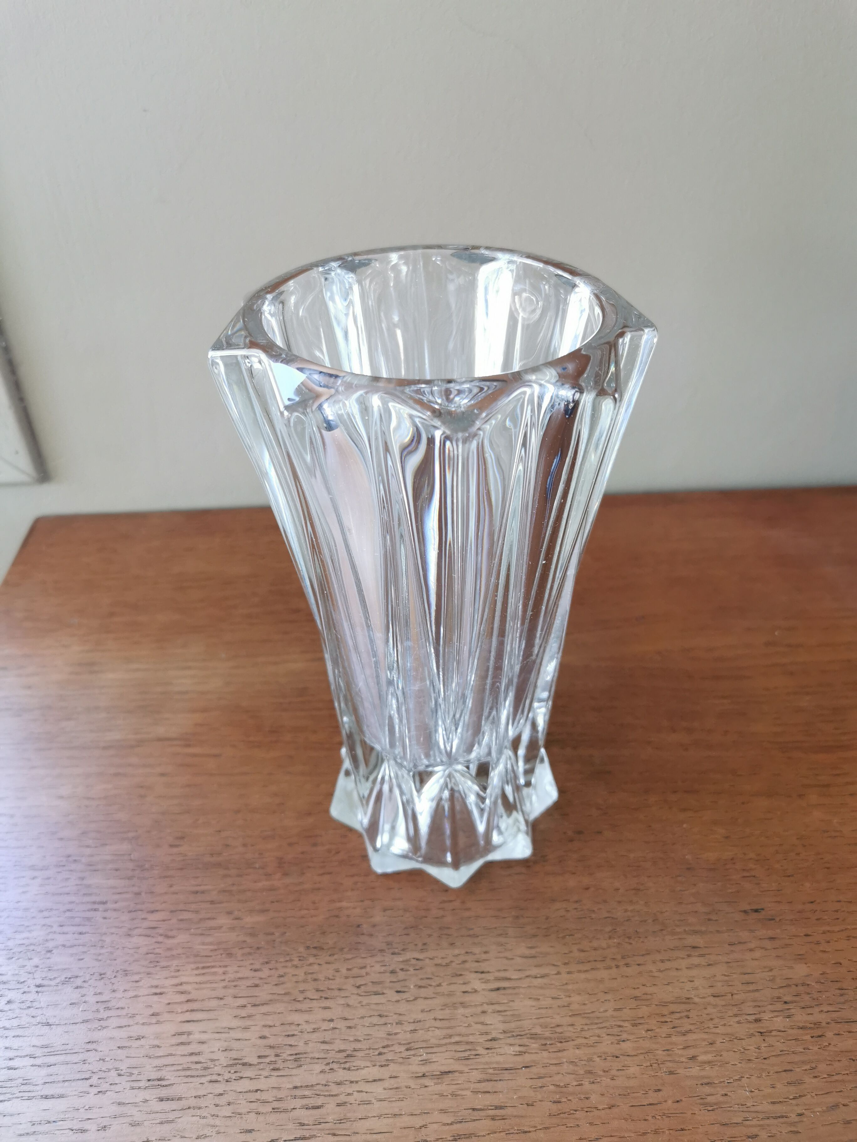 Vintage origami style crystal vase