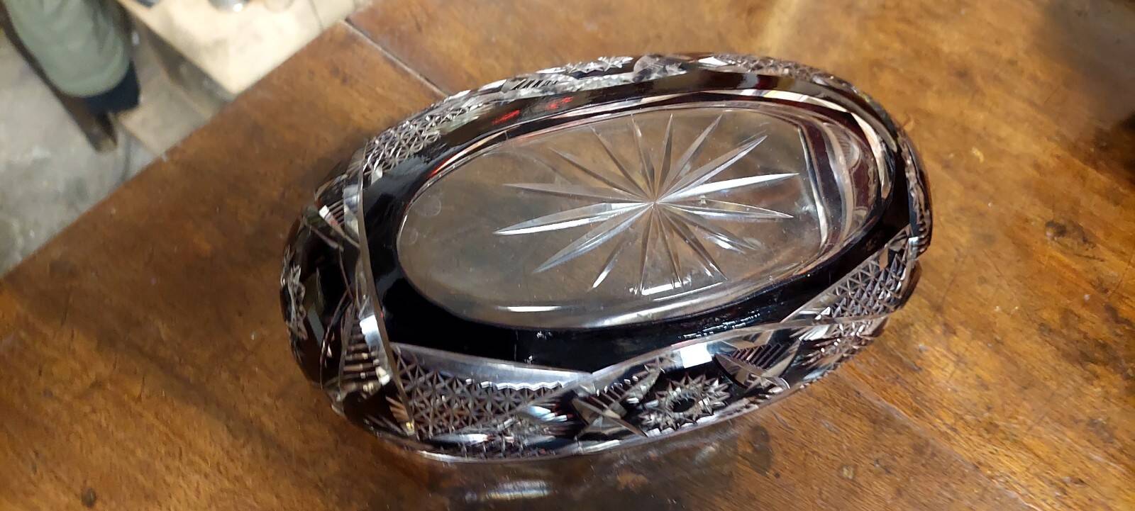 Ruby red Bohemian crystal bowl from the mid-1900s.