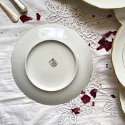6 old Sologne Lamotte porcelain flat plates with gilding