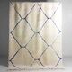 Vintage berber rug in ivory and blue wool