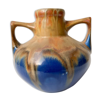 Enamelled stoneware pitcher - Gilbert Metenier