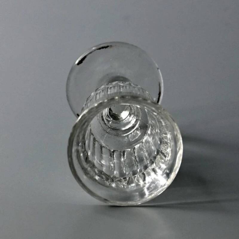 Vintage set of 4 hollow-ribbed tulip liqueur glasses