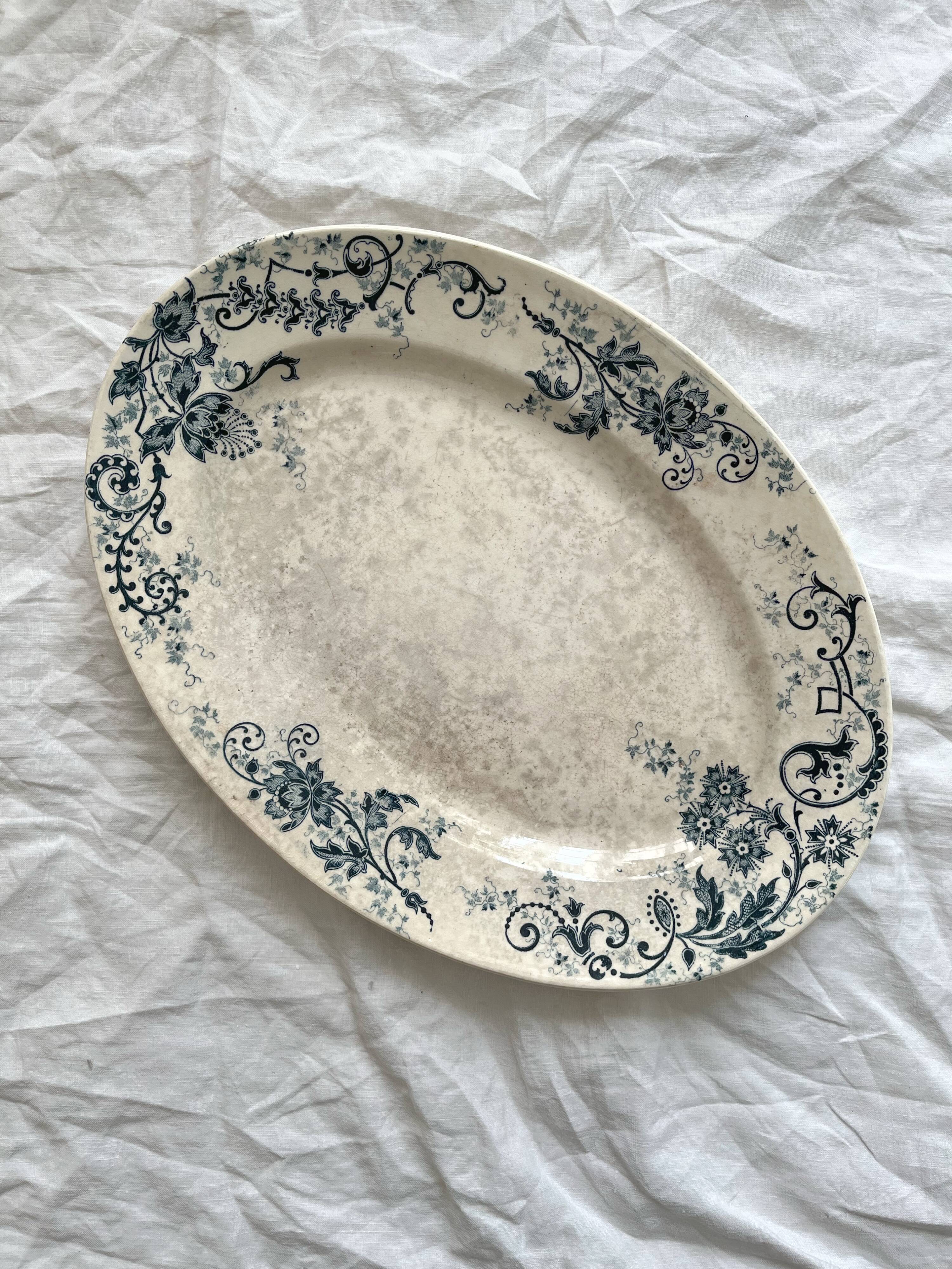 Oval ironstone dish Sévigné, HB & Cie Choisy le Roi