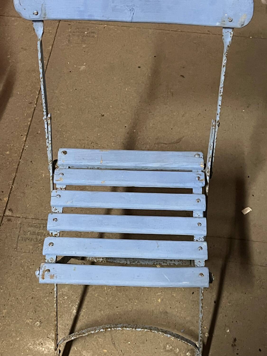 Lot de 6 chaises de jardin fer forgé bleu
