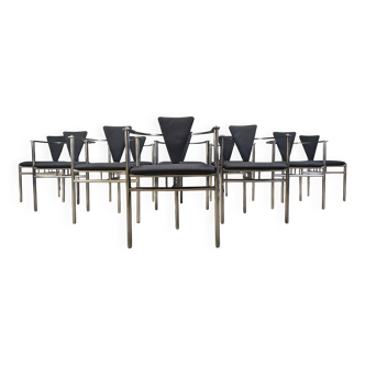 Postmodern dining chairs by Belgochrom, set of 10 - 1980s
