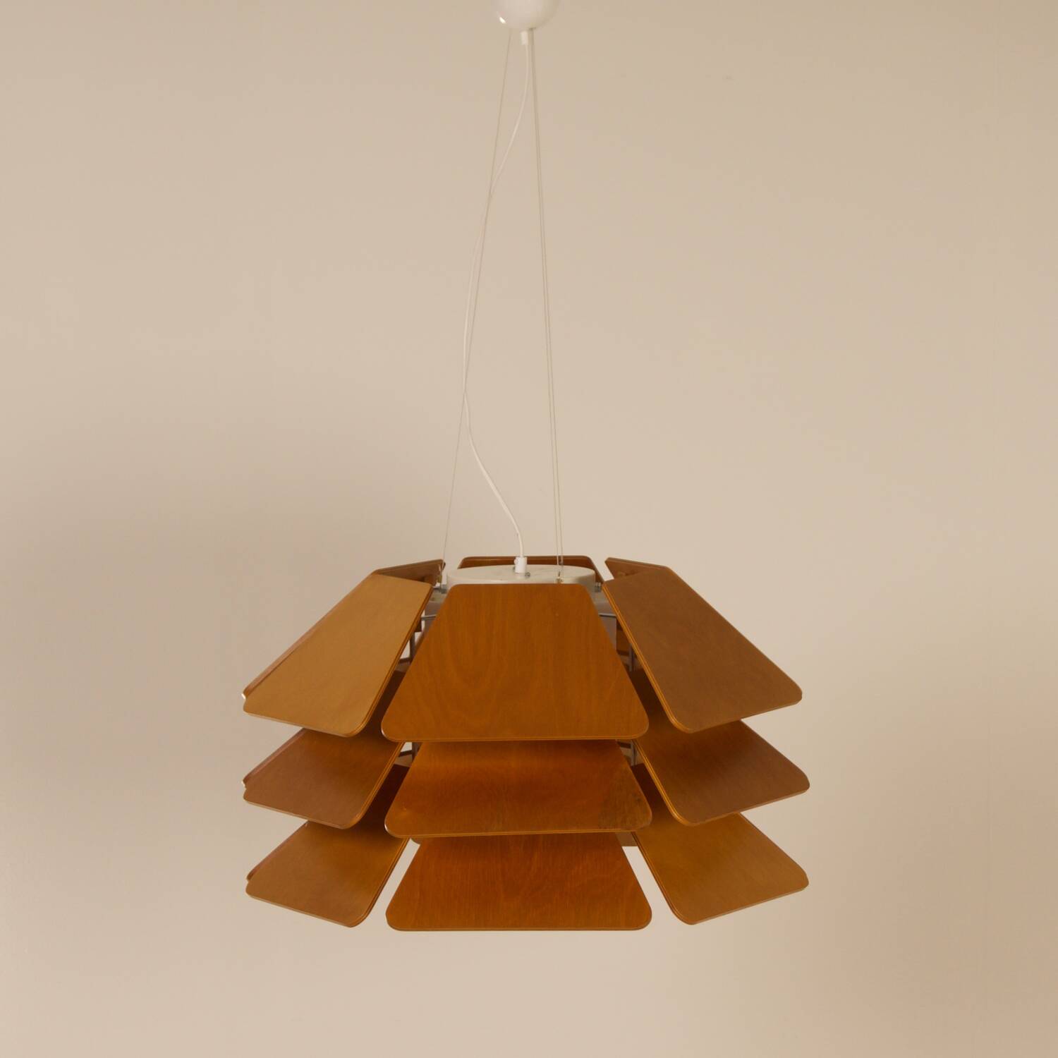 IMPRESSIVE DANISH MODEL 838 PENDANT LAMP BY P&P LJUS AB, 1970s