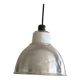 Industrial ceiling pendant light in aluminum and holophane-type glass
