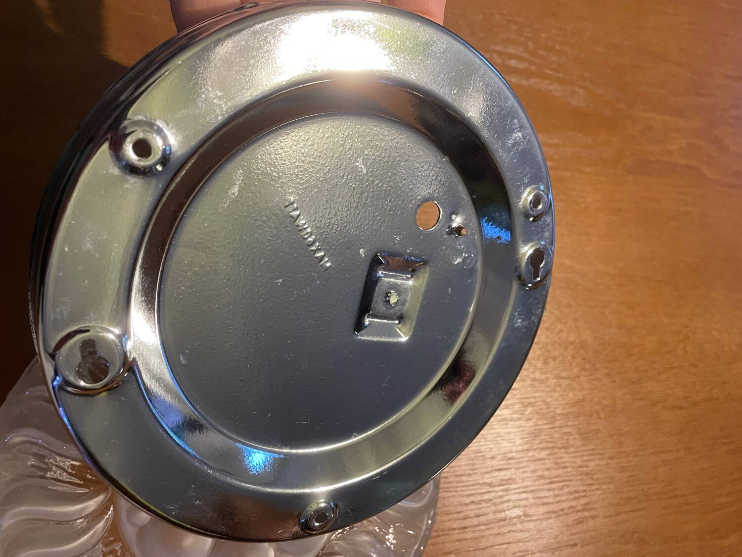 Art Deco pressed glass ceiling light by Lumisec