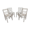 4 chaises de bistrot blanches patinées
