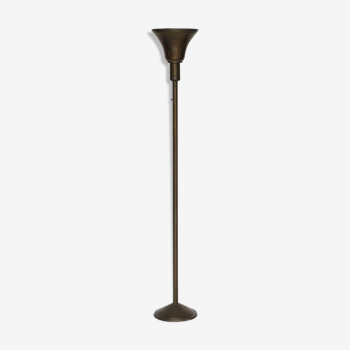 French Art Deco Brass Uplighter Floor Lamp, 1920s