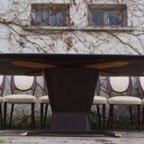 Dining Room Table and Mahogany Chairs by Fratelli Rigamonti, 1950s, Set of 7