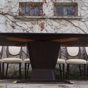 Dining Room Table and Mahogany Chairs by Fratelli Rigamonti, 1950s, Set of 7