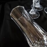 6 Champagne flutes, Arques crystal, Longchamp model