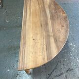 Half-moon folding table in walnut