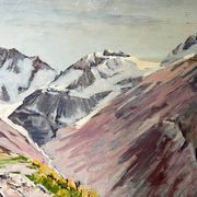 Painting "Mountain", oil on hardboard