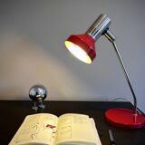 Lampe de bureau rétro en métal rouge