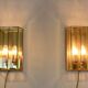 Glamorous pair of French Brass & Facet Glass Sconces