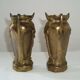 Paire de petits vases en fonte motifs raisins vignes france vintage art nouveau