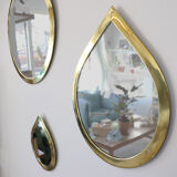 Set of 4 brass mirrors