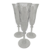 3 crystal champagne flutes from Saint Louis, Tommy model. 205 cm.