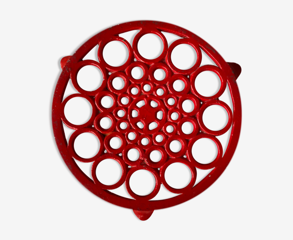 Dessous de pot en fonte rouge