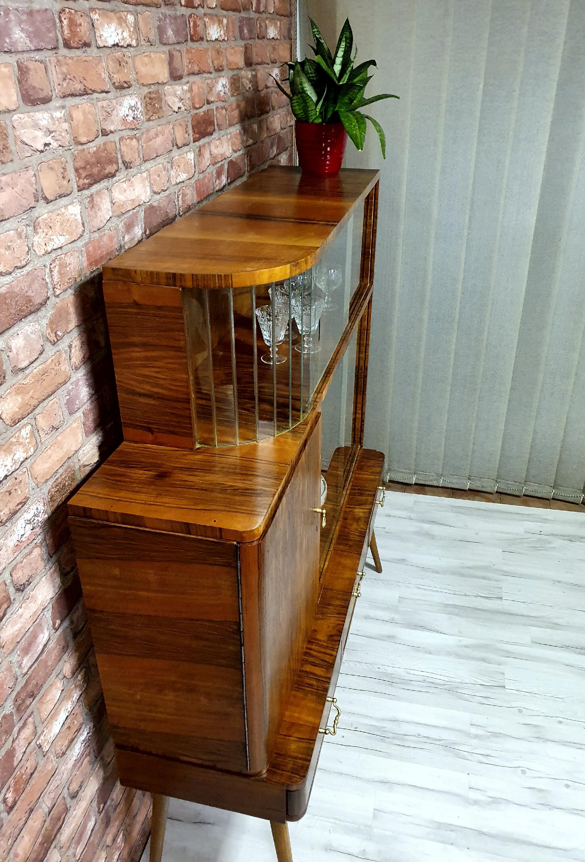 Unique art deco cabinet with drawers. Poland 1950s