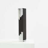 Art Deco vase in black and white opaline glass Anatole Riecke 1939