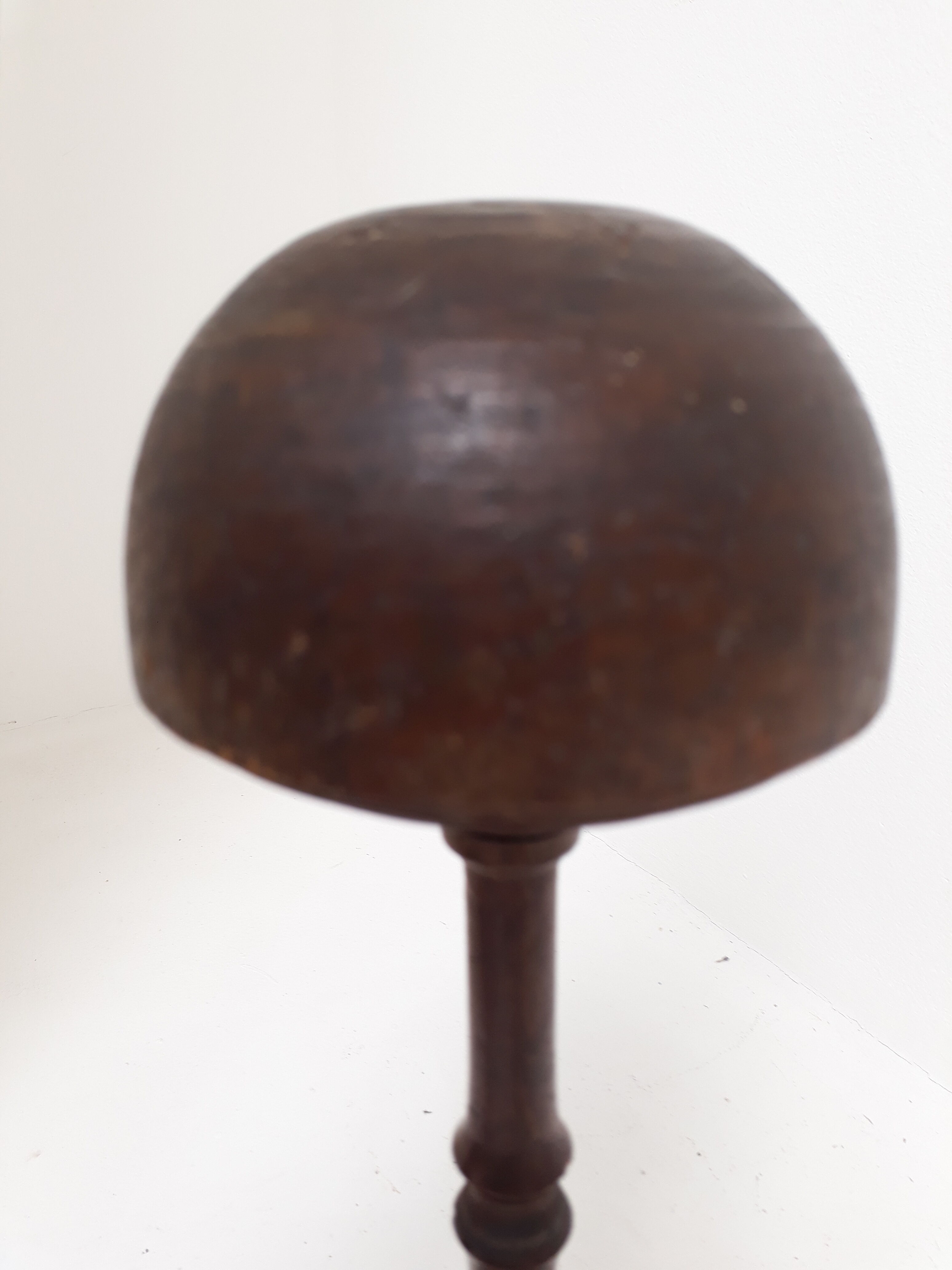 Wooden hat holder turned