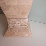 Column, Hollywood Regency style travertine pedestal, 1970s