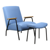 “Rio” armchair and bull ottoman by Pierre Guariche for Meurop 1962