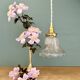 Suspension tulipe vintage en verre holophane