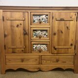 Commode en pin massif vintage