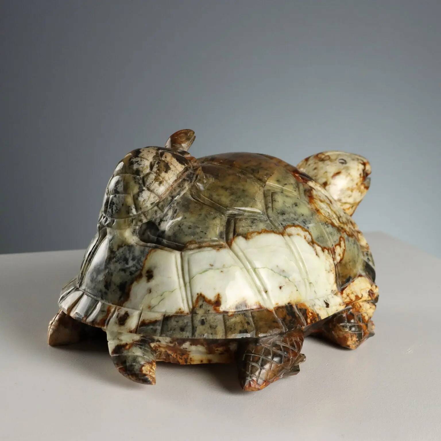 Modern sculpture of a turtle in hard stone, Italy, 20th century