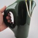 Modernist pitcher in green and gold glazed ceramic, brand MAGDALITHE MADE IN FRANCE around 1950 1