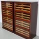 English Haberdashery Shop Cabinet with Glass Fronted Folding Doors, Ca 1920