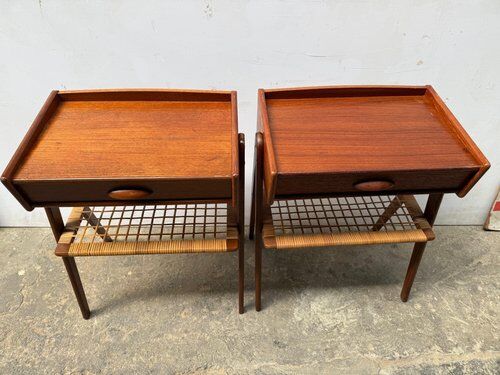 Set of 2 modernist Danish teak bedside tables by Søren Rasmussen, 1964