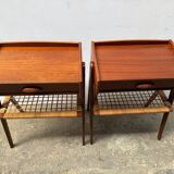 Set of 2 modernist Danish teak bedside tables by Søren Rasmussen, 1964