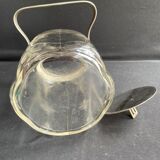 Seau à biscuits cristal taillé et métal argenté – Art déco