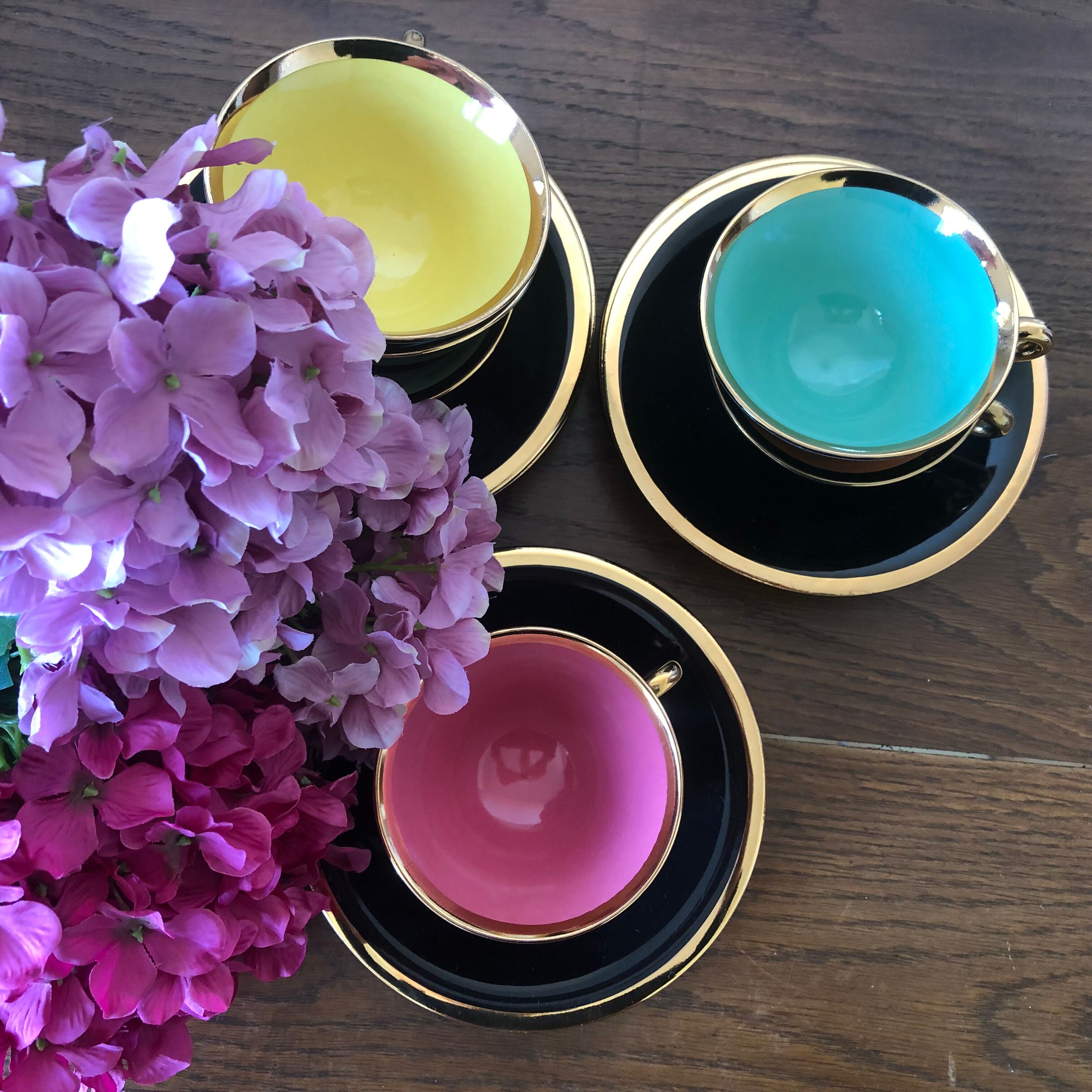 6 cups and saucer for coffee or tea art deco