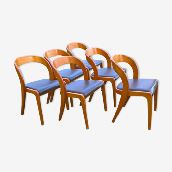 Chaises Baumann en skaï