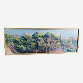 Tableau des années 50, paysage provençal